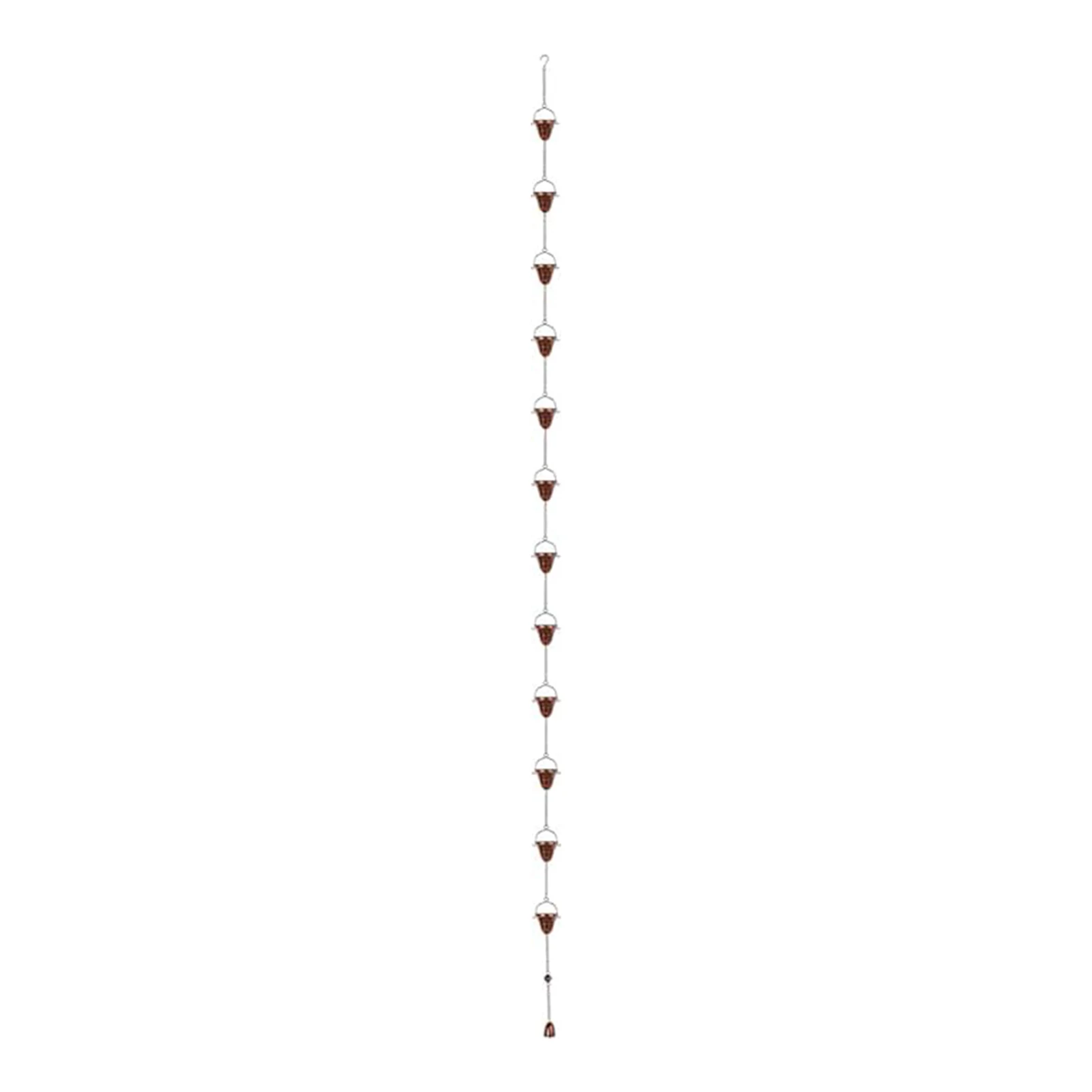Garden Decor Rain Chain Petal Shape Gutter Downspout Copper Finish Drainage Water Chain for Outdoor Yard Home Decoration