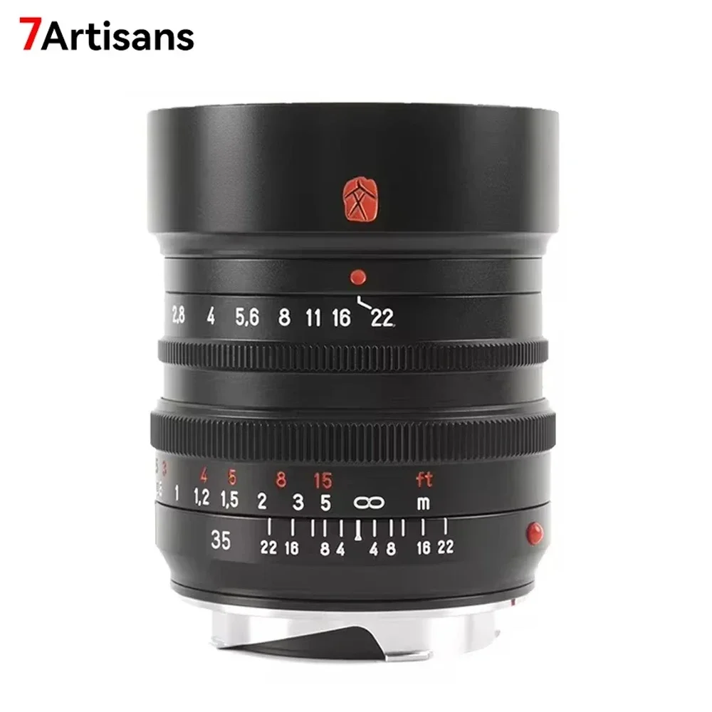 7artisans M35mm F1.4 Full Frame Manual Focus Prime Lens for Leica M Camera M2 M3 M4 M8 M9 M10 Leica M Mount Lens with adapter