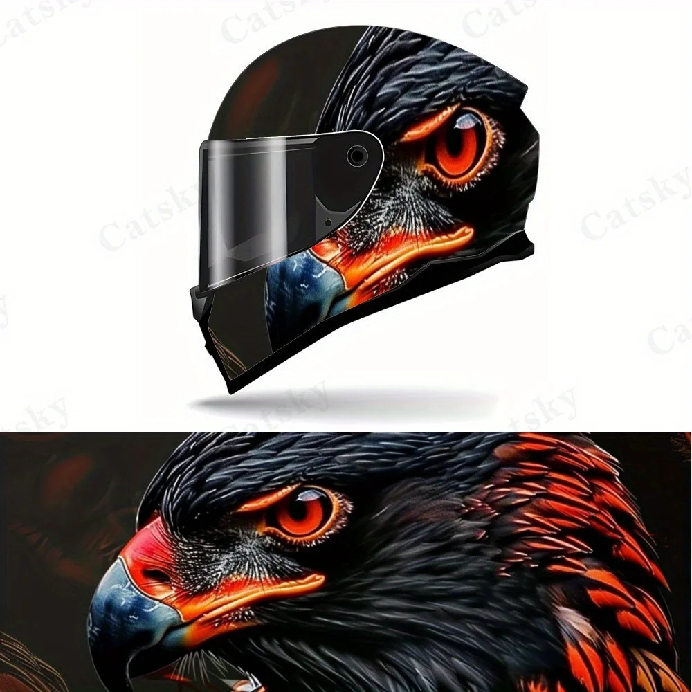 Sharp Eagle Eye Helmet Sticker - Made of High-quality PVC, The Details of The Realistic Eagle Head Are Full, and The Motorcycle