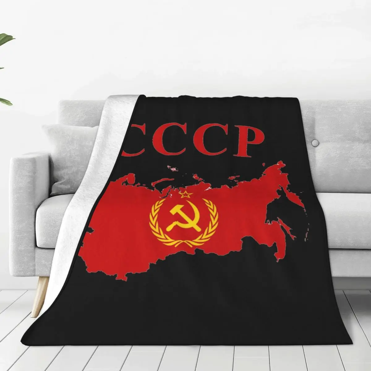 CCCP Star-Soviet-Union USSR Blanket Soft Warm Flannel Throw Blanket Cover for Bed Living room Picnic Travel Home Couch