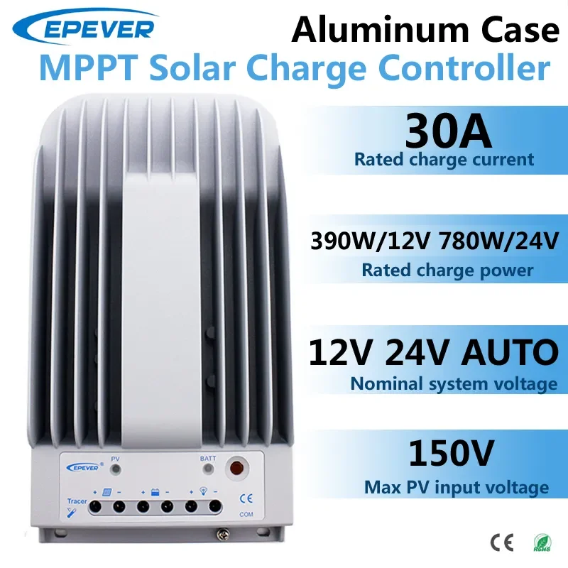 Imagem -04 - Tracer 2215bn 3215bn 30 Amps Controlador de Carga Solar Mppt Programável com Caixa Wi-fi 20a 30a 12 24v