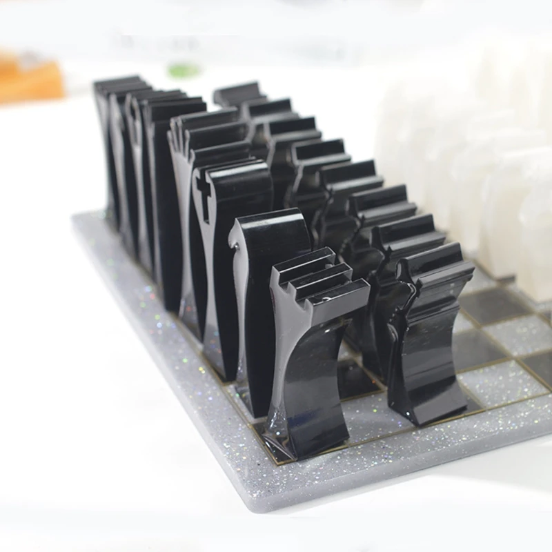 Handmade Chess Set and Checker Game Board Resin Casting Mold International Checkers Toy Silicone Mould Epoxy Resin Craft