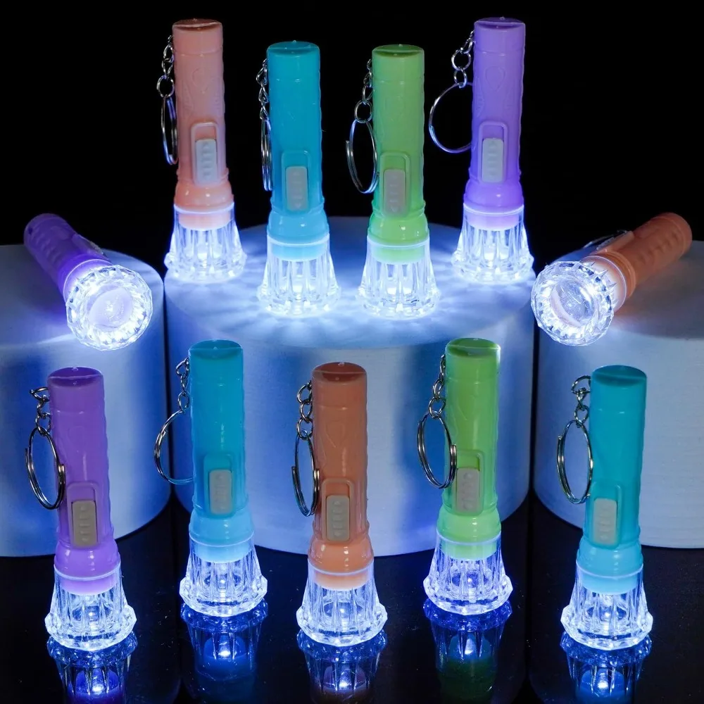 Portable Mini Flashlight Pendant Set 48/72/96//120/150 Pieces Household Small Glow Gifts Random Color for Emergency Preparedness