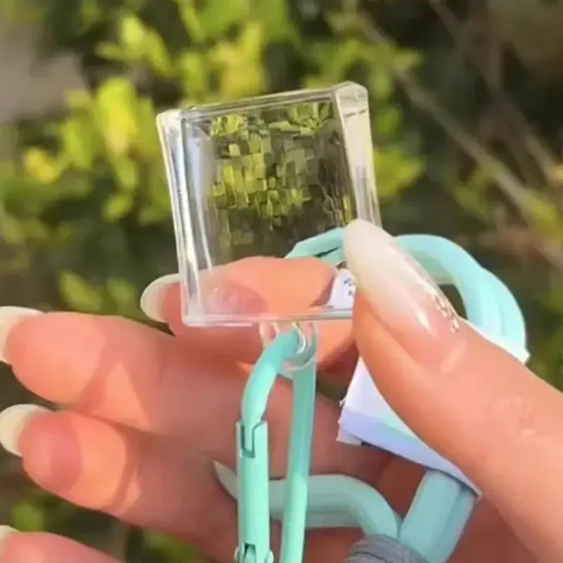 1 قطعة جديد فارغة الاكريليك بكسل المفاتيح زوجين قلادة واضح إطار صغير الإبداعية ديكور ذاتي الصنع هدية للذكرى السنوية #6