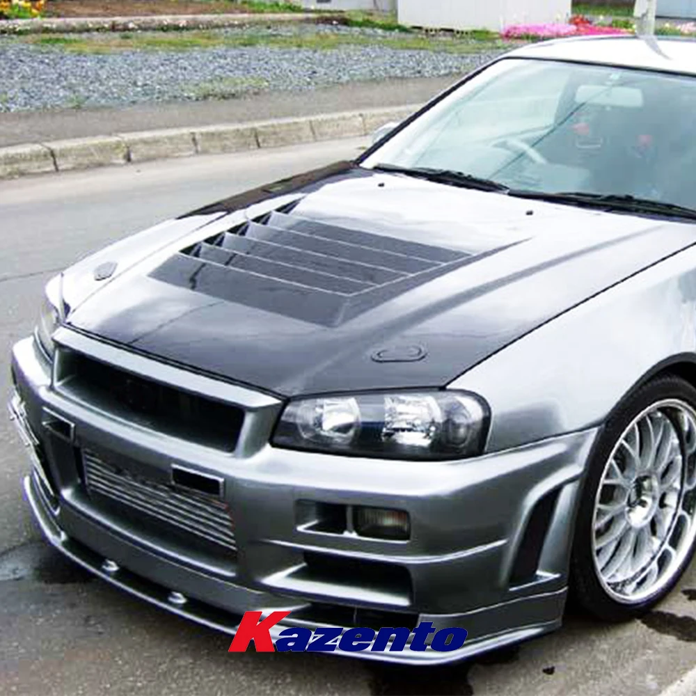 

For Nissan Skyline R34 GTR Only NIS Style Honeycomb Carbon Hood Bonnet Body Kit