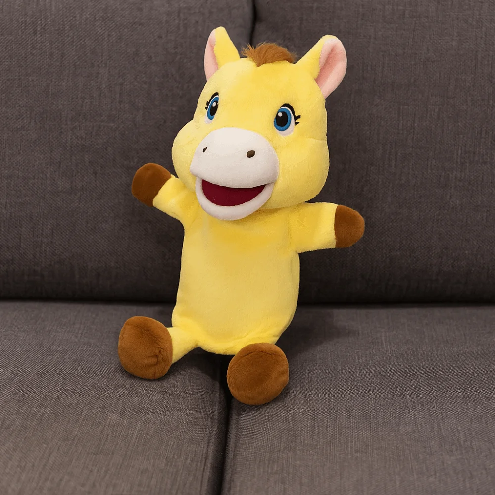 Caballo Animal pequeño caballo marioneta simulación narración caballo relleno educación temprana mano suave dedo historia marioneta regalo
