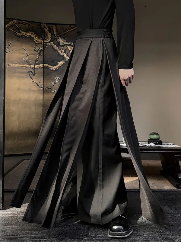 

Spring New Chinese Sle Samurai Pants Men's Casual Loose Fit Trousers with Sa Dragging Design ex Trendy Faion