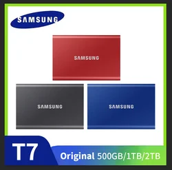 SAMSUNG-PSSD T7 Unidade de estado sólido portátil, disco rígido móvel, unidade de armazenamento, SSD, tipo C, PC, USB 3.2, Gen 2, 500GB, 1TB, 2TB, original