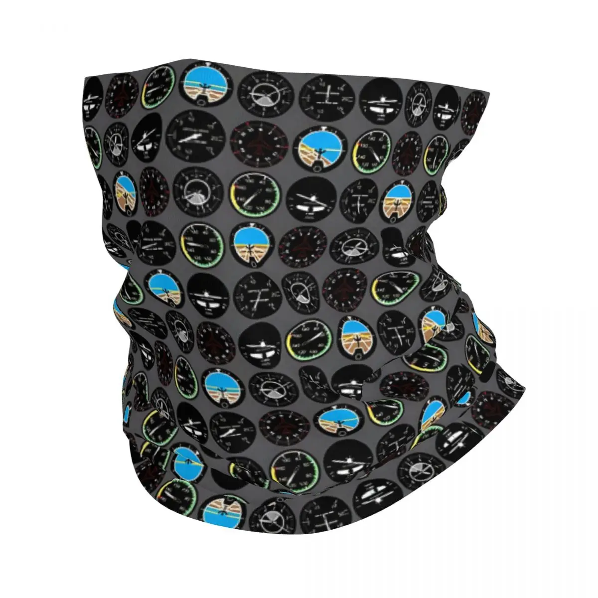 Flight Instruments Thin Bandana Neck Gaiter Airplane Pattern Wrap Scarf Headband Neck Cover