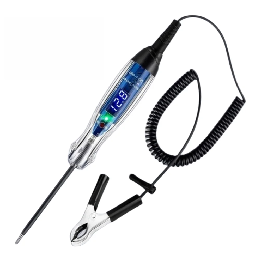 Vehicle Circuit Tester with Digital Voltage Readout Red Green LED Polarity Indicators and to 60V DC Operating Range