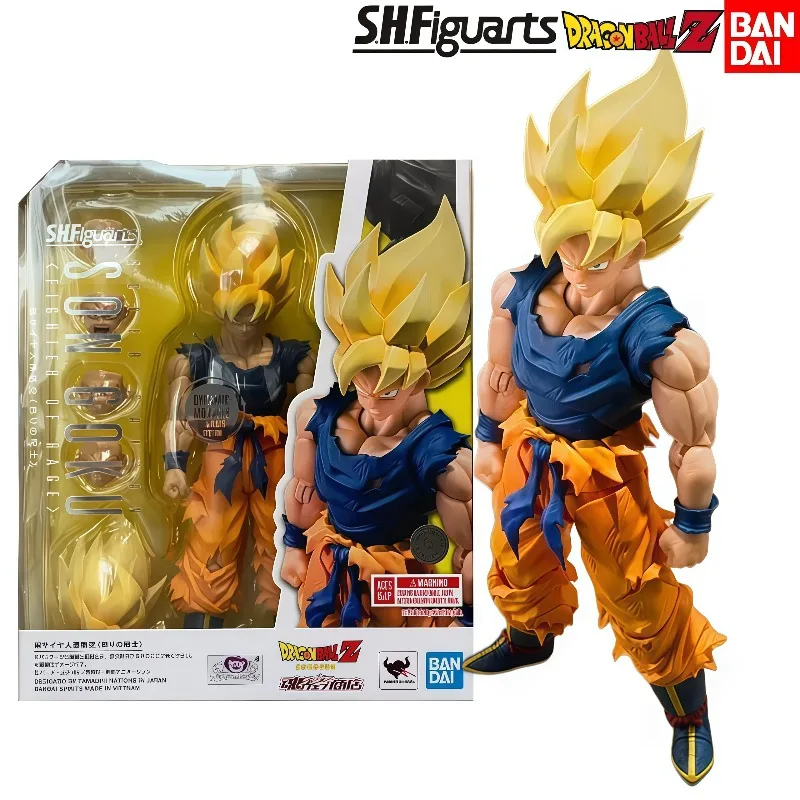 В наличии 100% оригинальная фигурка Bandai SHFiguarts DBZ Супер Сайян Гоку с боевыми повреждениями, коллекционная аниме-фигурка, украшение для рабочего стола, подарок.