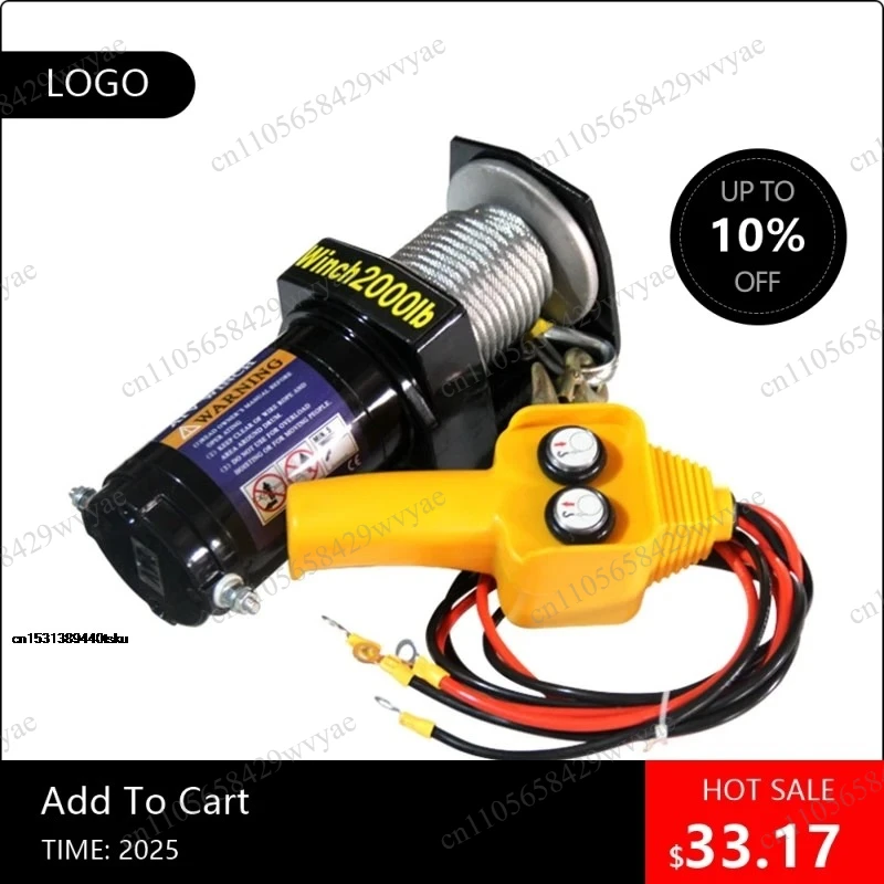 1854 Electric Off-Road Vehicle Winch 12V 24V Car Traction Self-Rescue Recovery Winch 915