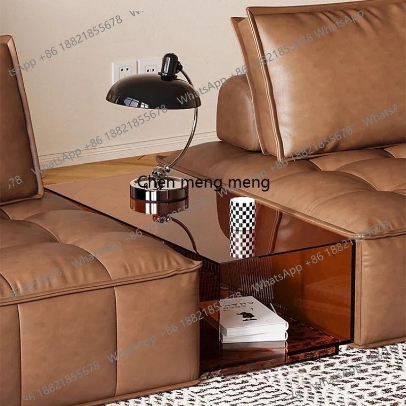 Sofa side few acrylic coffee table crack middle locker living room simple armrest cabinet