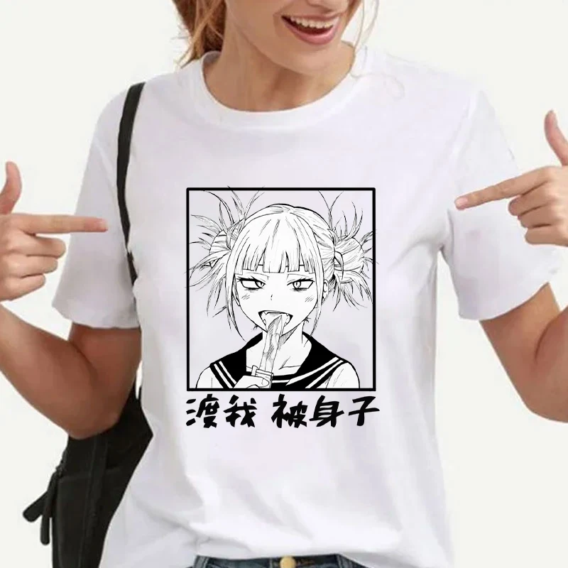 New Fashion Himiko Toga Printed T-shirts Women Y2k Summer Casual Short Sleeve T-shirts Round Neck Tops Anime Shirt