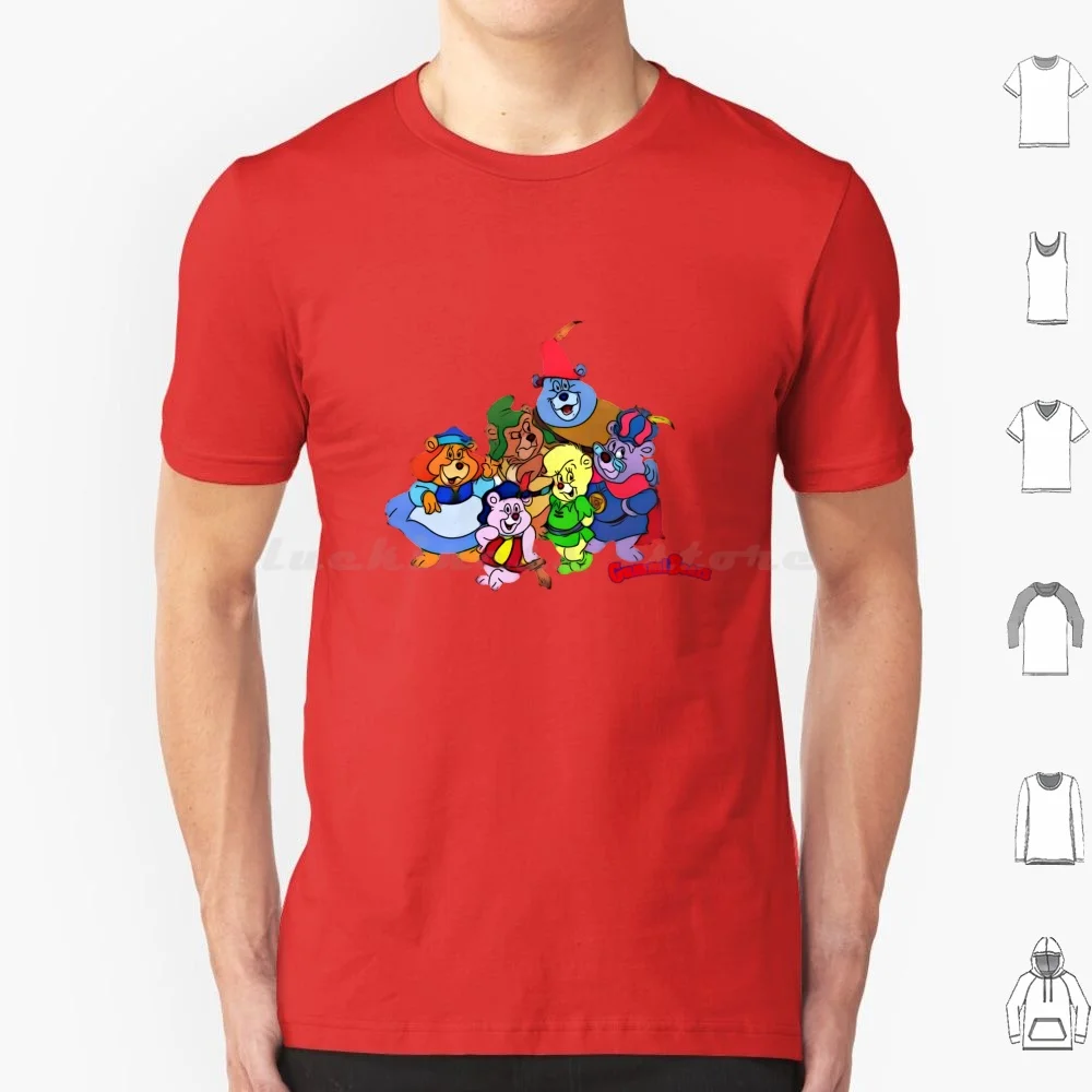 Camiseta de algodón con estampado de osos Gummi, camisa de dibujos animados Retro de los años 80, 6Xl