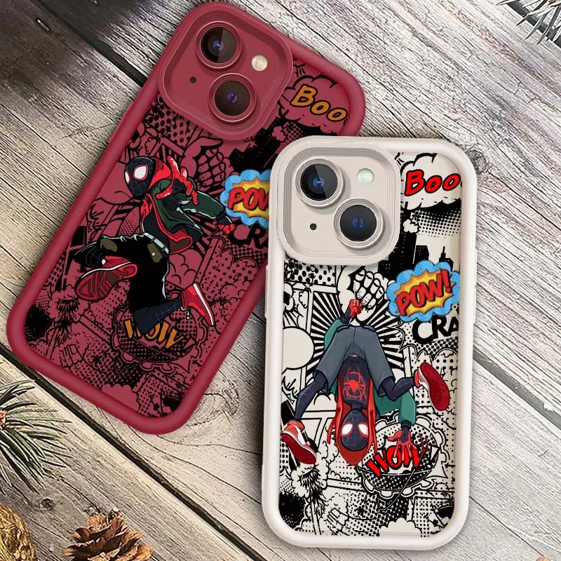 غروت الرجل العنكبوت شعبية كول لابل آيفون 16 15 14 13 12 11 برو ماكس زائد العين سلم لينة غطاء سيليكون بولي يوريثان جراب هاتف #4