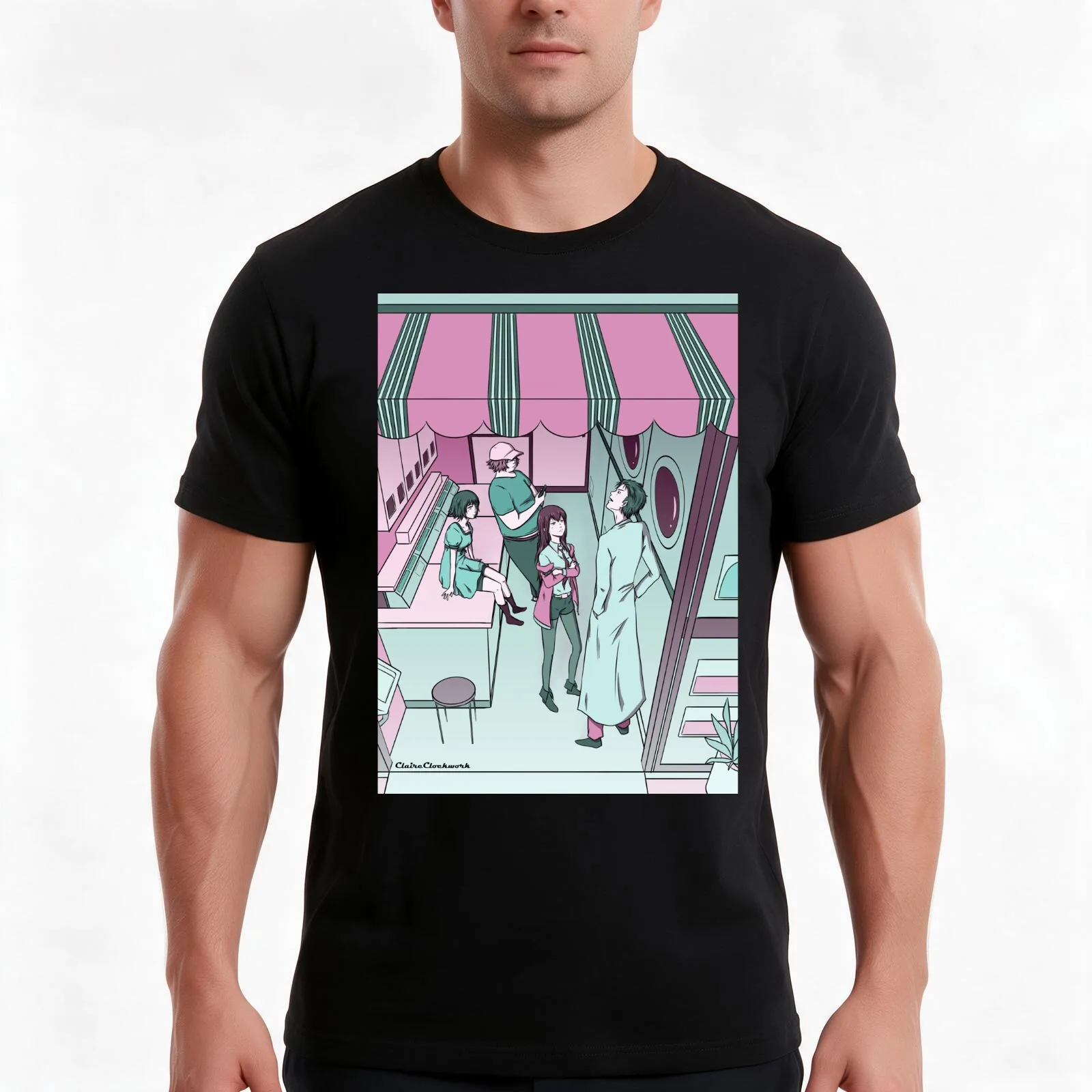 Laundry T-Shirt, Summer Casual Cotton Tee, Oversized Streetwear Tops, Vintage Graphic Print, Loose Fit Short Sleeve, 100% Cotton