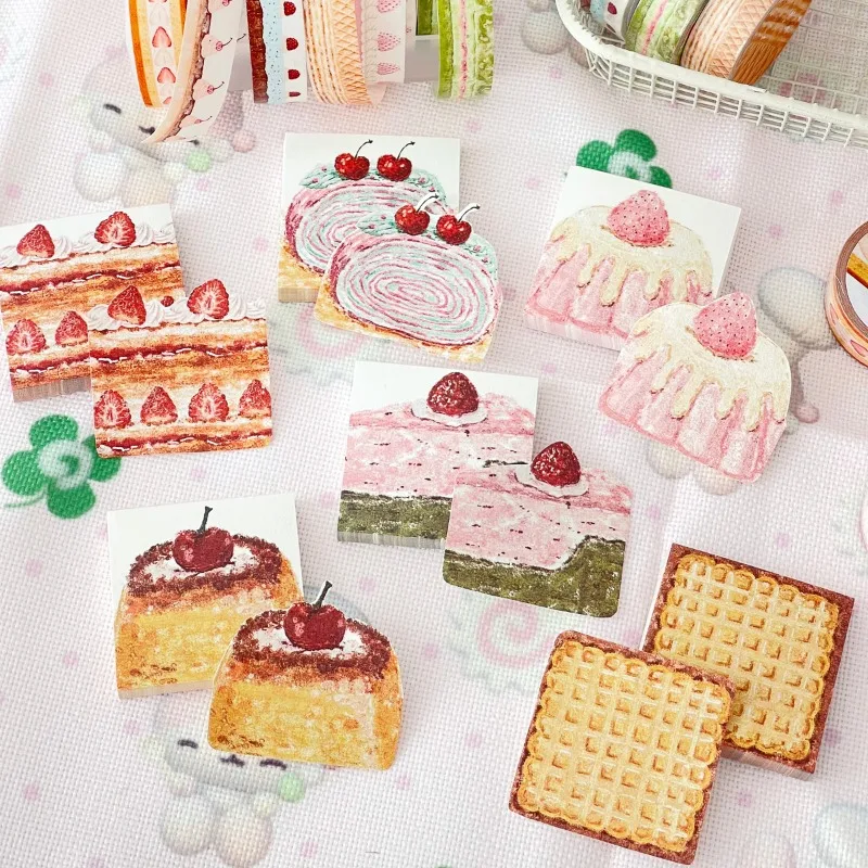 

(1 книга = 50 страниц) милый мультяшный фруктовый торт, десерт, блокноты, блокнот, журнал, декоративная бумага, кавайный список дел для девочек, нелипкий