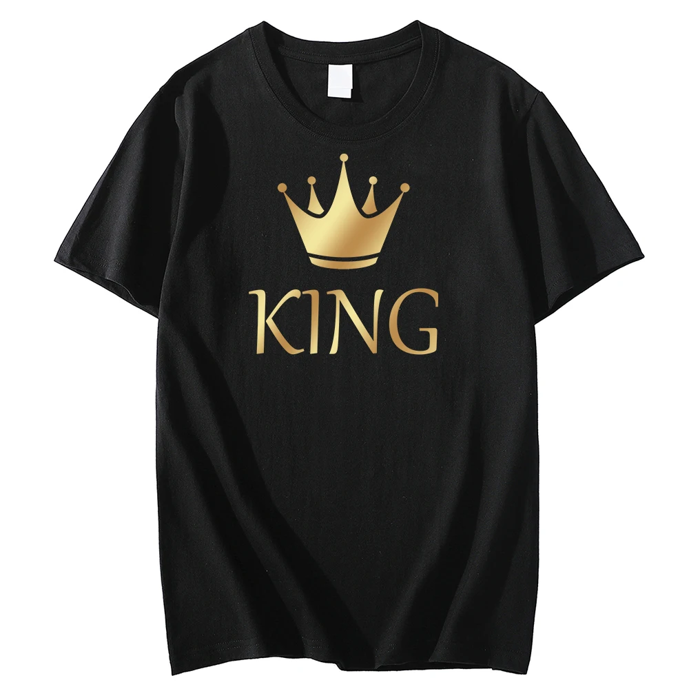 2023 Couple T-shirt Summer King Queen Letter Printed Tshirt Valentine's Day Cotton Short Sleeve Tees Luxury Brand Free Shipping
