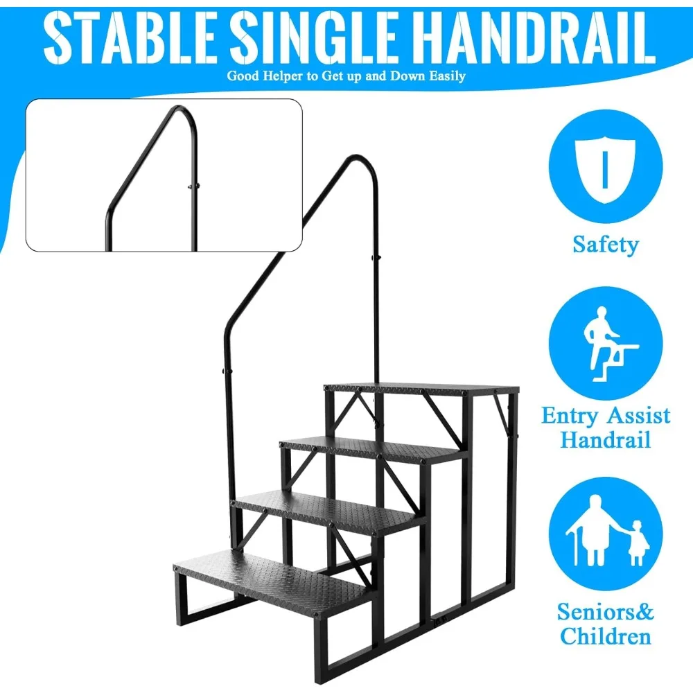 Escada dobrável multiuso de alumínio 7 em 1, extensão resistente, padrão EN 131, 12,5 pés