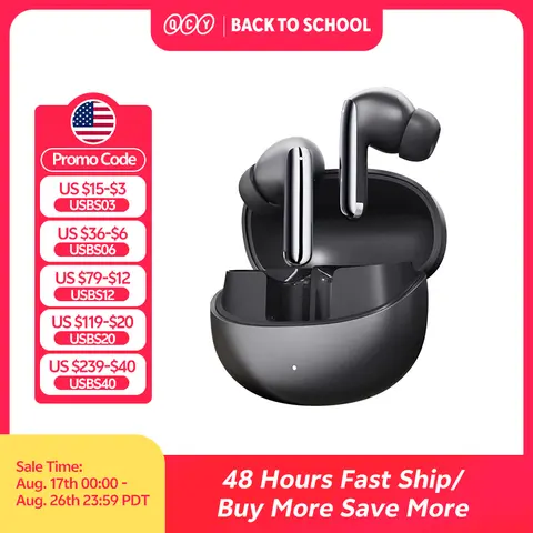 QCY MeloBuds Pro ANC Bluetooth 5.3 Earphones Wireless 46dB Hybrid ANC Hi-Res LDAC Earbuds 6 Mic Headphones 34H In-Ear Detection