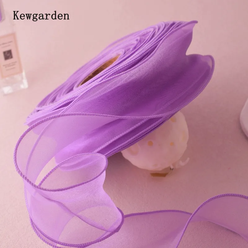 30 Yards Organza Ribbon for DIY Hair Bow Accessories Gift Flower Wrapping and Florist Use with Wavy Edge