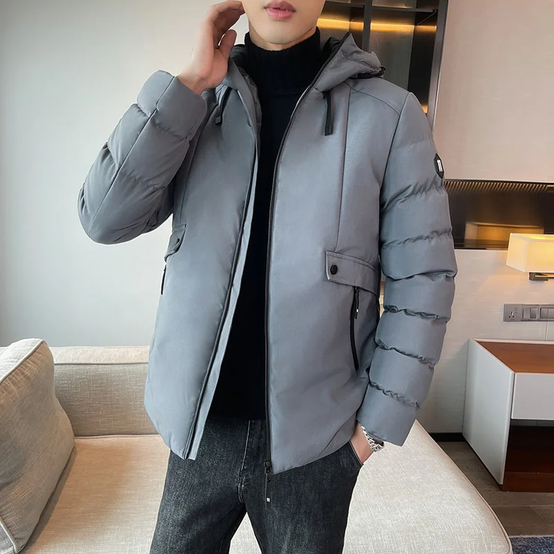 

Winter Jacket Men 2024 Stand Collar Hooded Thick Warm Cotton Outwear Man Patchwork Parka and Coats Windbreaker Parkas Male M-5XL