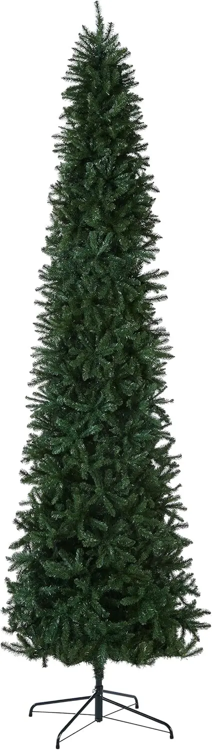 Artificial Slim Christmas Tree, Green, Kingswood Fir, Includes Stand, 12 Feet