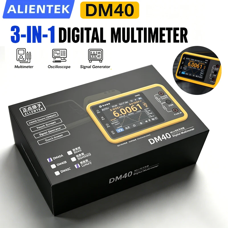 ALIENTEK DM40 3in1 Multimeter Oscilloscope Signal Generator 10MHz 50MSa/s Portable Touch Screen for Electronics Repair