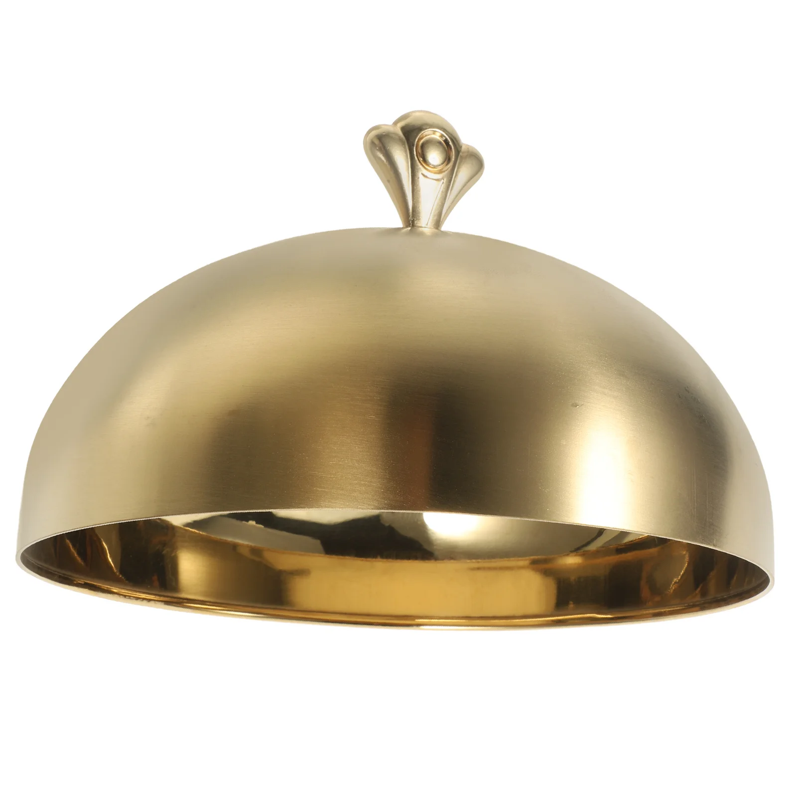 

1pc Stainless Steel Steak Golden Shape Dish Cover For Hotel Kitchen Cooking Hood Protective Food Hood Sturdy Thickened No