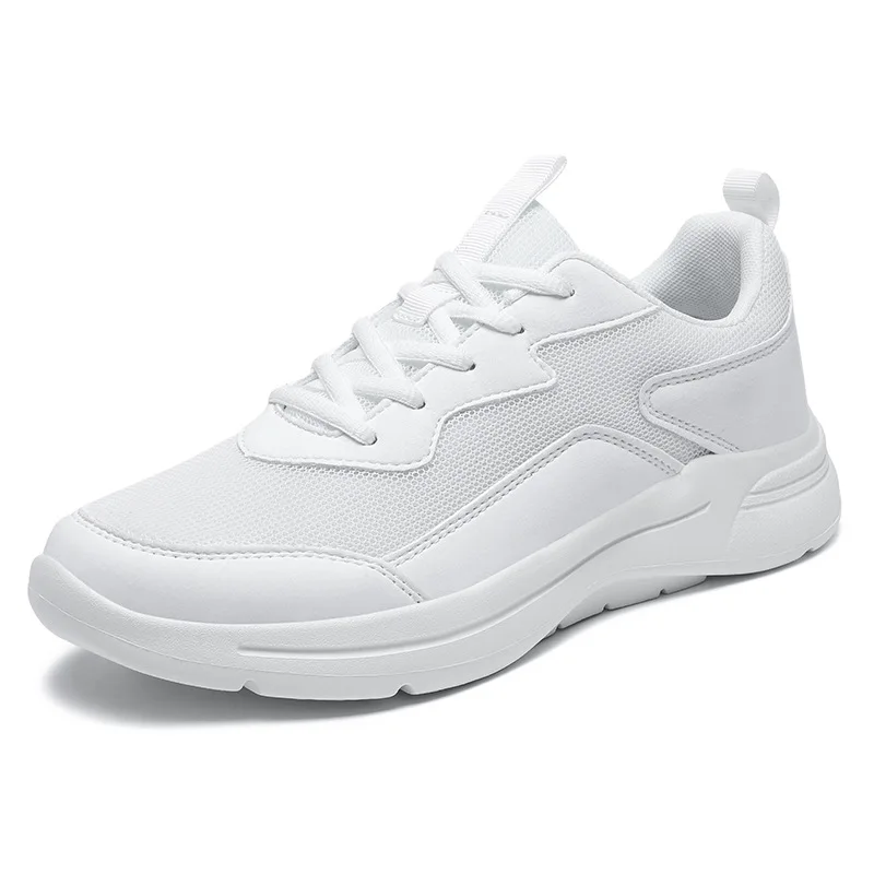 

New fashionable large-sized white sneakers for men are versatile, breathable, sporty, lightweight, shock-absorbing and casual