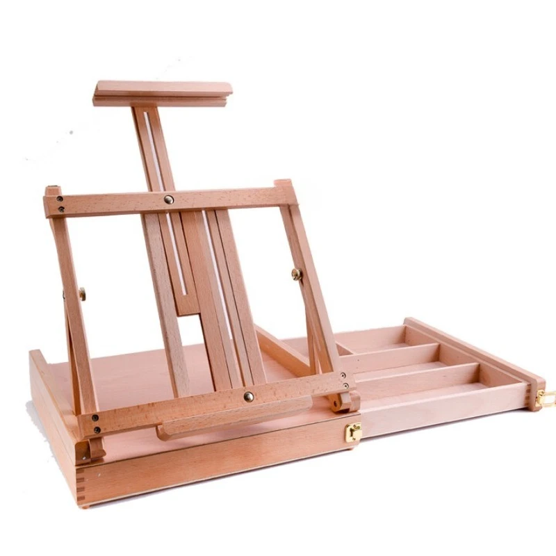 

Beech easel with drawer desktop