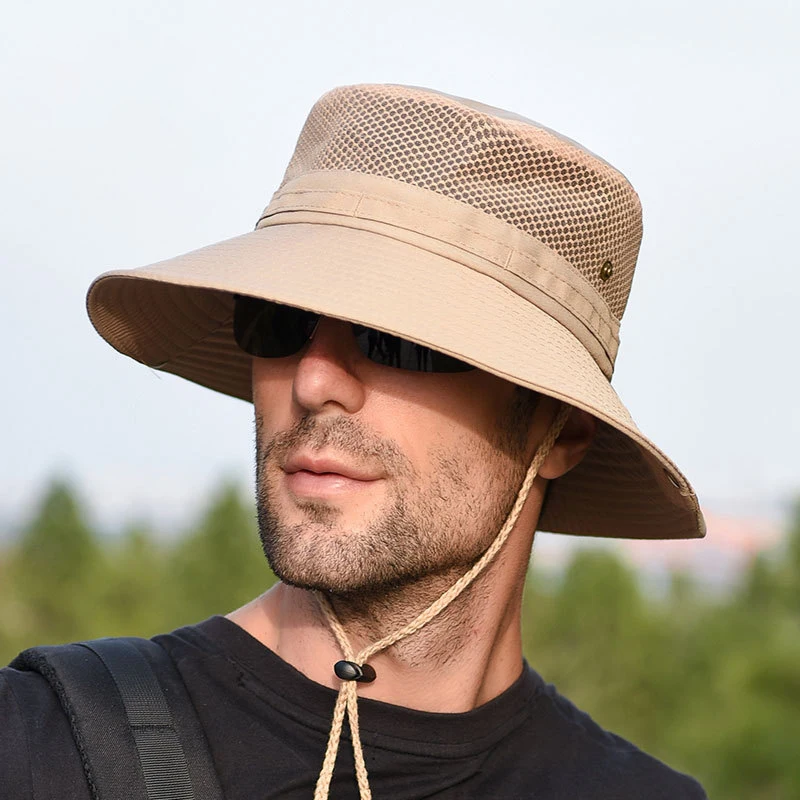 2023 Men Hat Panama Bucket Hat Outdoor Sun Protection Hats For Men Fashion Summer Hat visor Fisherman Hat Anti-UV Sun Cap