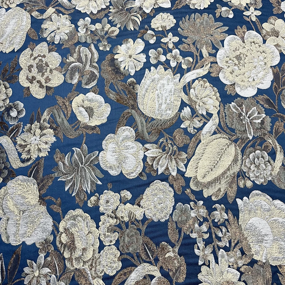 

Deluxe Classic American Style Floral Jacquard Woven Interior Upholstery Sofa Furniture Cloth Fabrics 140cm Width 1 Meter Pack