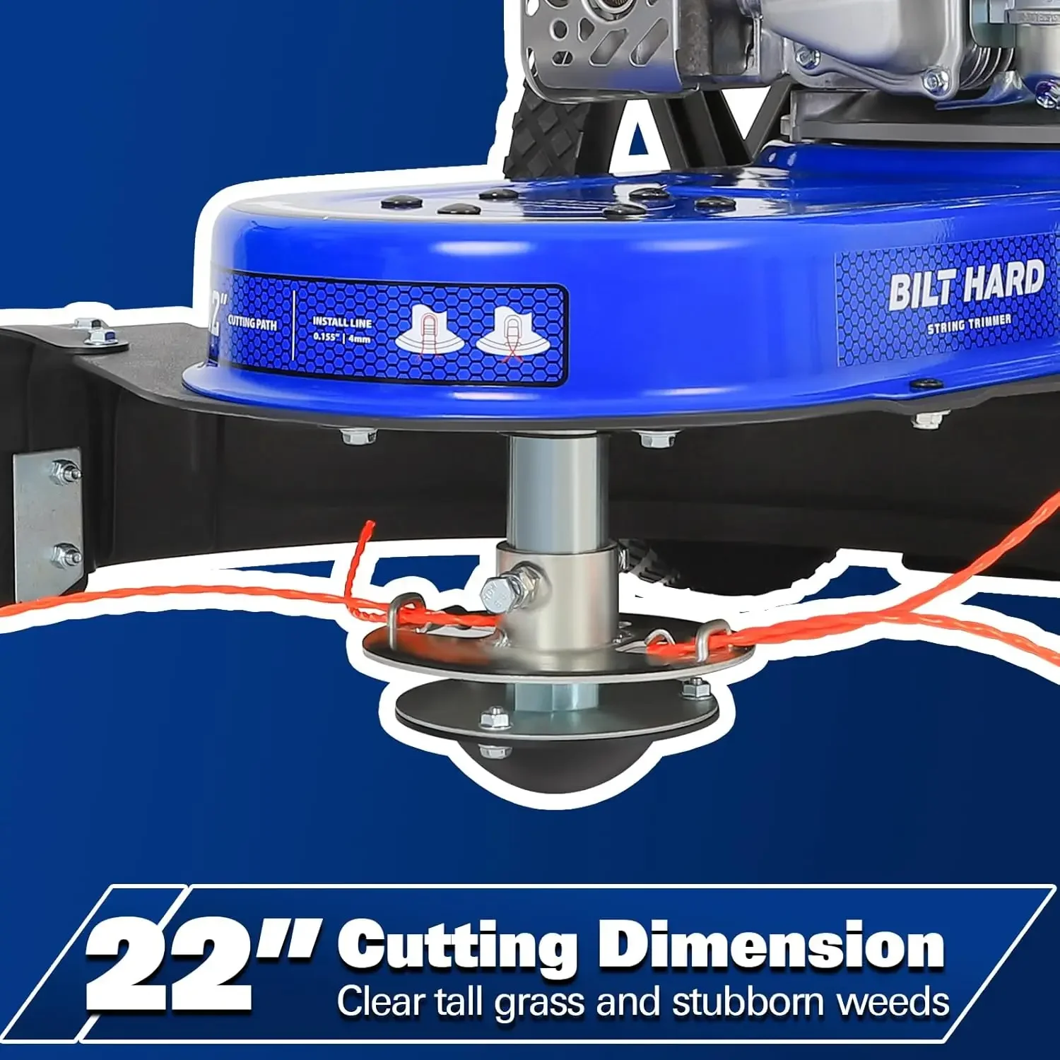 [مخزون محدود، اشتر الآن! ]Walk Behind String Trimmer، 170cc 4-Cycle Gas Brush Hog Mower، قطر القطع 22 بوصة، دفع الاعشاب الأكل