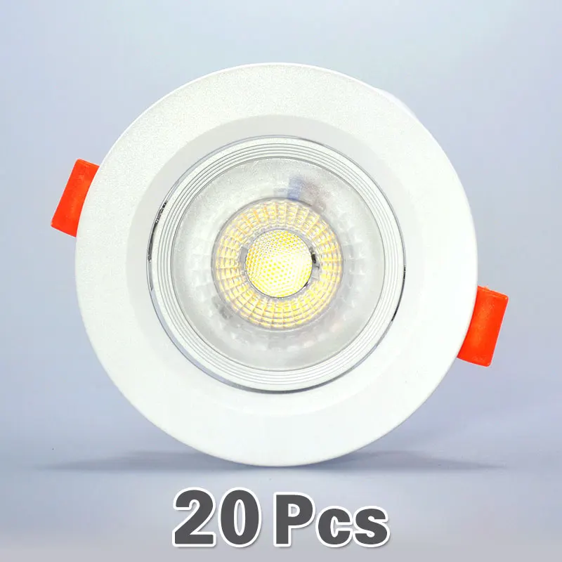 20 stks Led Downlight 5 W 7 W 9 W 12 W 110 V/220 V Plafondlamp Inbouwspot Ronde/Vierkante Leds Paneel Licht Spotlight