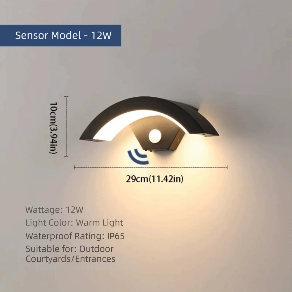 

Modern Design LED Wall Lamp Waterproof Induction Human Body Sensing Light Motion Sensor LED Intelligent Induction Lamp Balcony