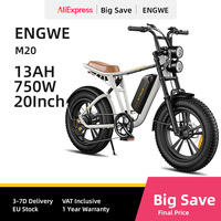 ENGWE M20 Electric Bike 750W Powerful Motor 48V13AH Dual Battery Electric Bicycle 20-Inch Fat Tire Off-road mountain E Bike