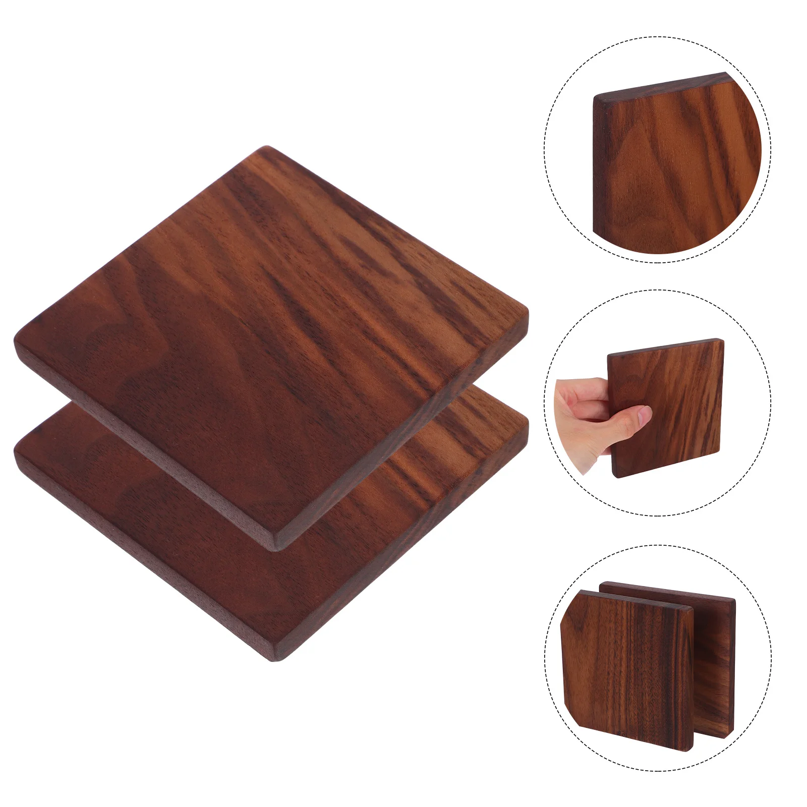 

2pcs Solid Wood Panels 4X4 Inch 1Cm Thick Natural Walnut Craft Boards For Diy Engraving Burning Cutting Unfinished Plywood