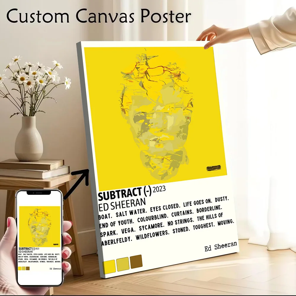 Ed Sheeran Subtract Album Canvas Poster Wall Art Customizable High Quality Printed Picture for Living Room Interior Decoration