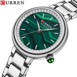 Curren-luxo quartzo relógios de pulso para mulheres, pulseira de aço inoxidável simples e fina, marca superior, novo