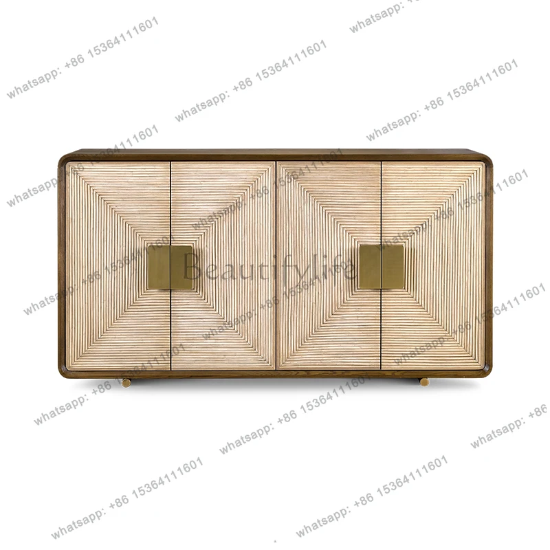 

Solid wood sideboard Nordic design wabi-sabi medieval style storage homestay dining cabinet