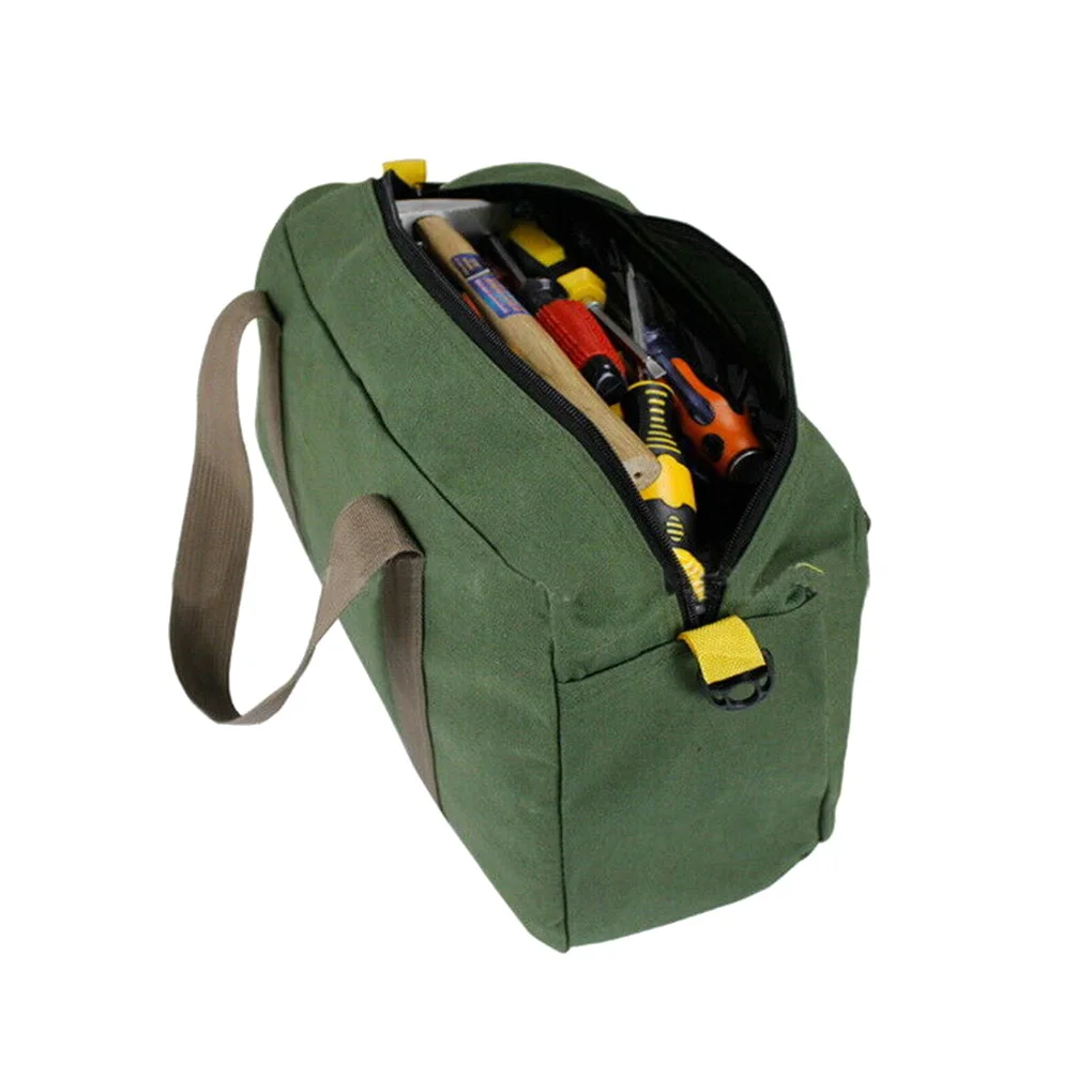 Mechanics Tools Storage Carrying Bag Organiser Shoulder Strap Zip Fastener Pouch Canvas Tote Pack 16 inch