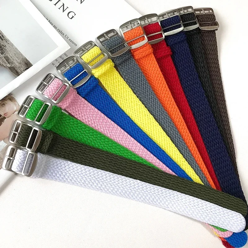 Fabric Woven Nylon Watch Band Wristband 14mm 16mm 18mm 20mm 22mm for Perlon Strap Watchband Replacement Men Women Sport Bracelet