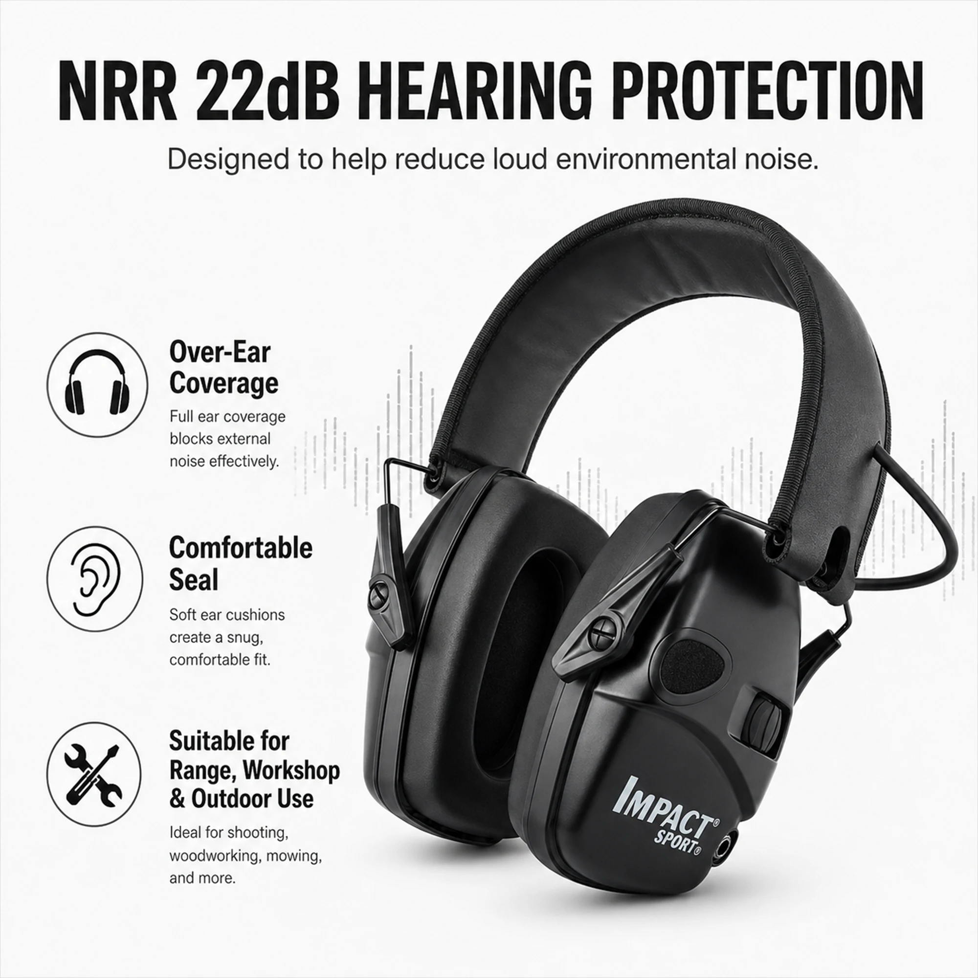 Shooting Ear Muff - Noise Reduction Shooting Earmuffs, NRR 22dB