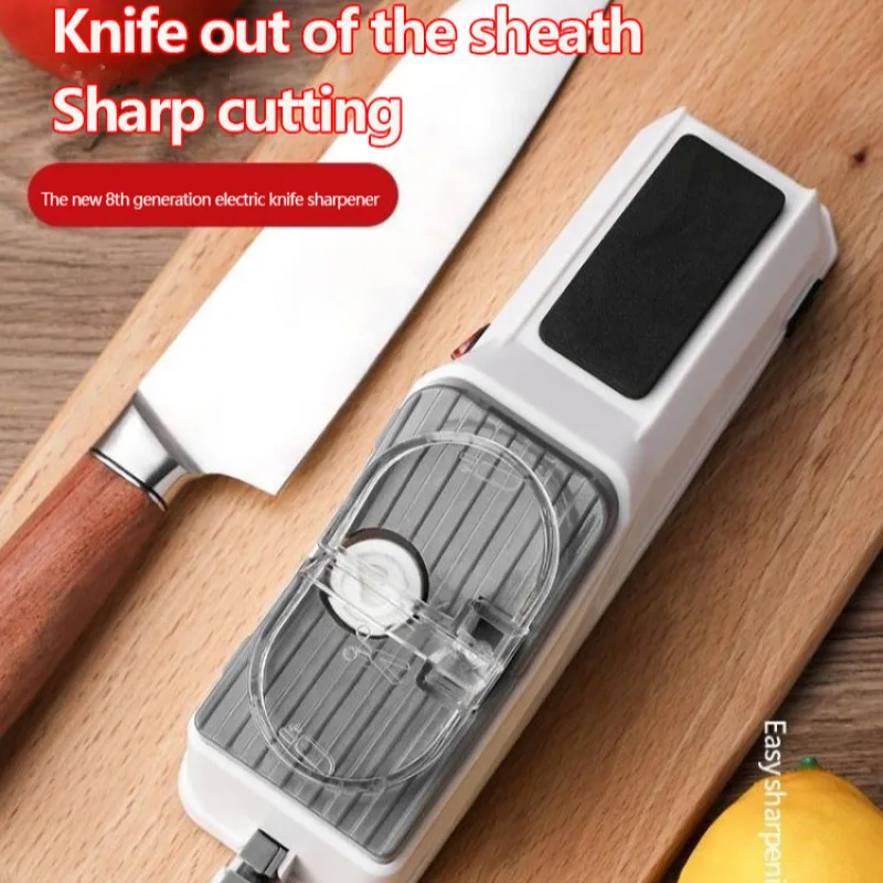 Afilador de cuchillos eléctrico USB, piedra de afilar, doble cara, para Cocina