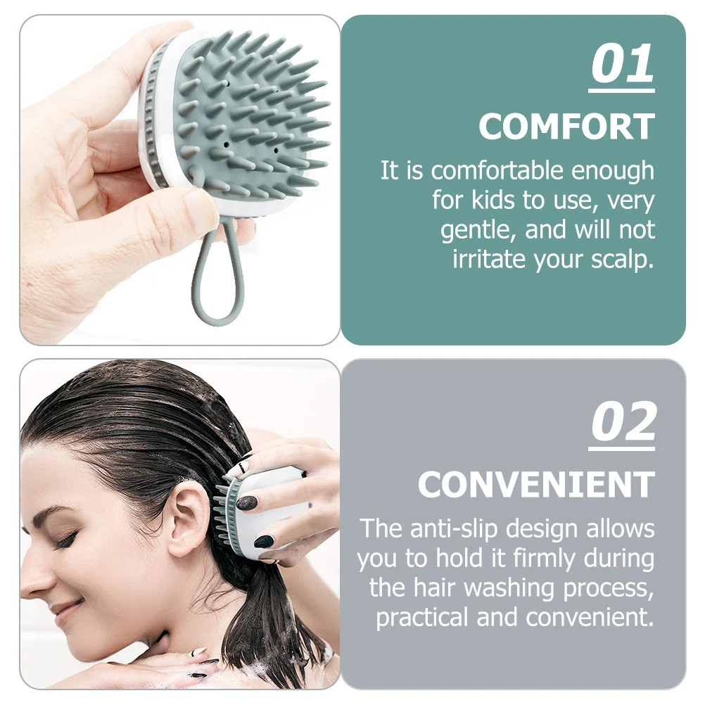 

2Pcs Silicone Shampoo Brush for Scalp Massage Hair Scrubber with Lanyard Gentle Anti-Slip Design for Kids and Adults Dandruff