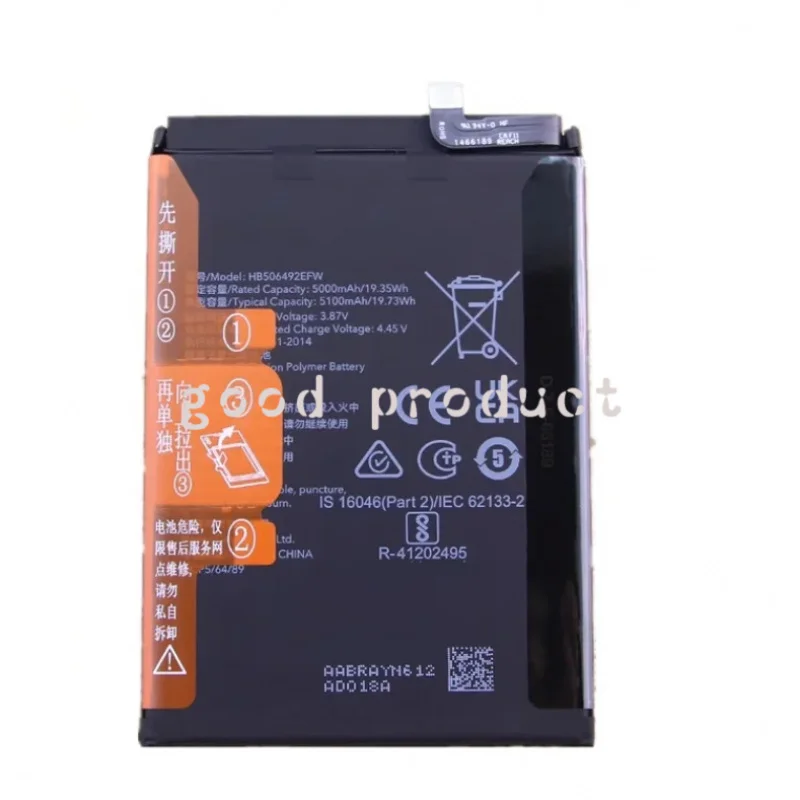 

5100mAh HB506492EFW New High Quality Battery For Huawei Honor X40 RMO-AN00 Mobile Phone Batteries