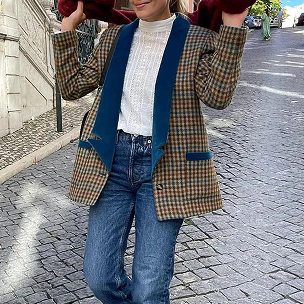 

Модный бархатный пиджак, женская одежда в европейском и американском стиле, популярный модный топ для женщин от