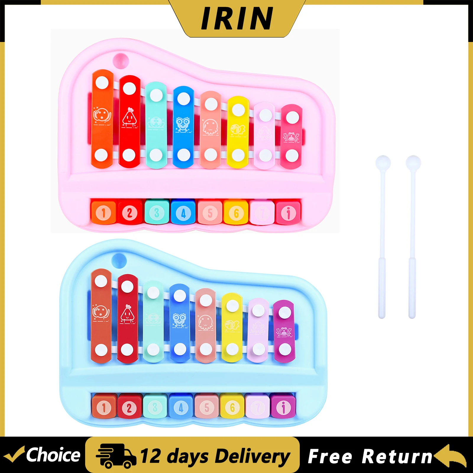 IRIN Orff Instruments Wooden Environmental 8 Tones Xylophone Hand Knocking On The Piano Percussion Musical Instruments Gifts